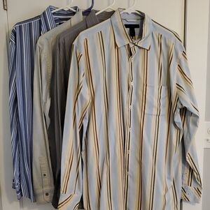 4 Express Multicolor Striped Buttondown Casual Shirts